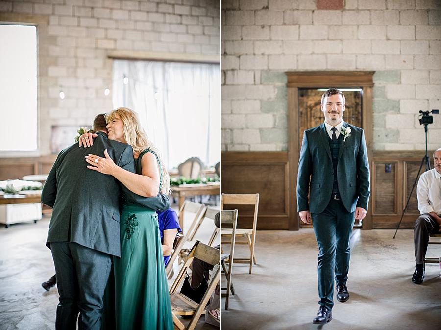 Groom hugging mother at this The Quarry wedding by Knoxville Wedding Photographer, Amanda May Photos.
