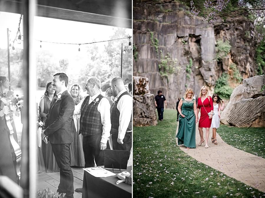 Red and green dresses at this The Quarry wedding by Knoxville Wedding Photographer, Amanda May Photos.