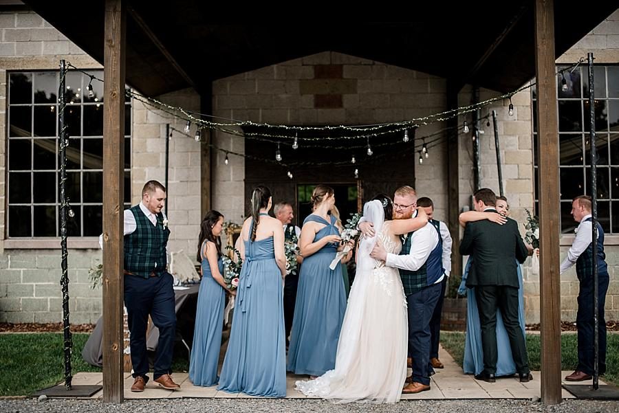 Celebrating with the bridal party at this The Quarry wedding by Knoxville Wedding Photographer, Amanda May Photos.
