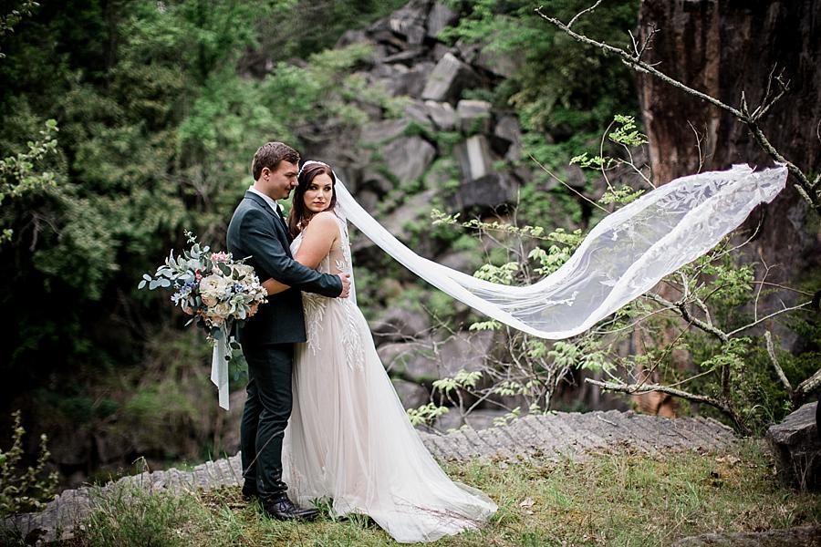 Veil swoosh at this The Quarry wedding by Knoxville Wedding Photographer, Amanda May Photos.