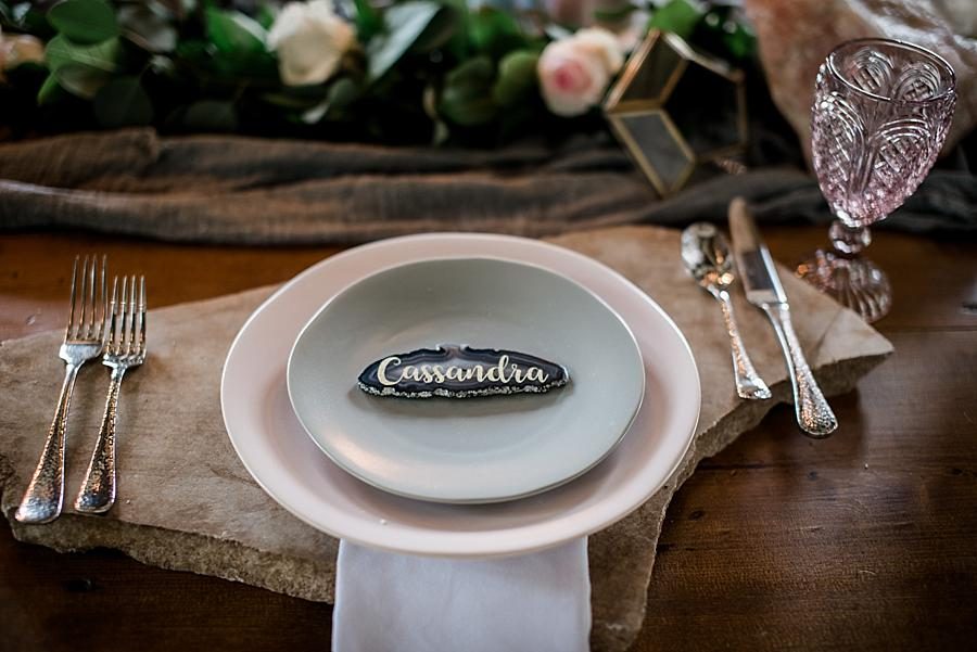 Bride's place setting at this The Quarry wedding by Knoxville Wedding Photographer, Amanda May Photos.