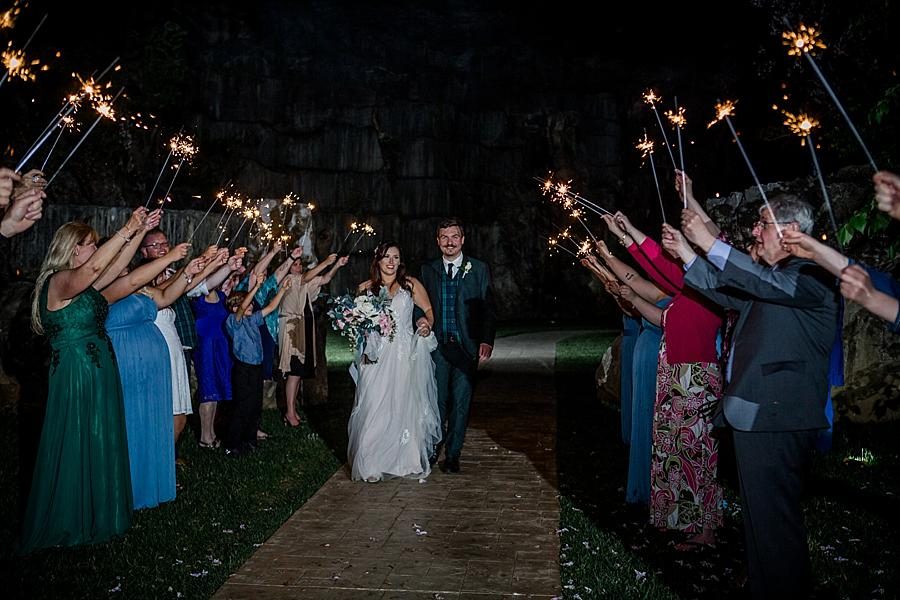 Sparkler sendoff at this The Quarry wedding by Knoxville Wedding Photographer, Amanda May Photos.