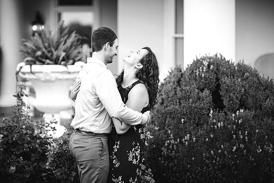 Couple laughing at this engagement at Castleton Farms by Knoxville Wedding Photographer, Amanda May Photos
