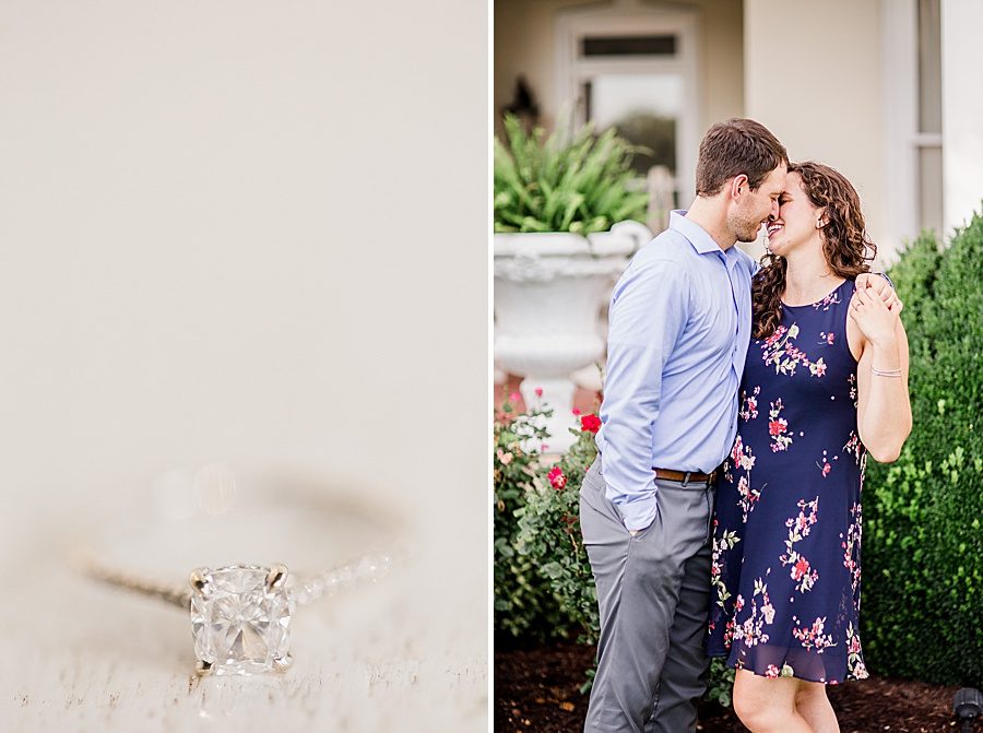 Solitaire diamond engagement ring at this engagement at Castleton Farms by Knoxville Wedding Photographer, Amanda May Photos