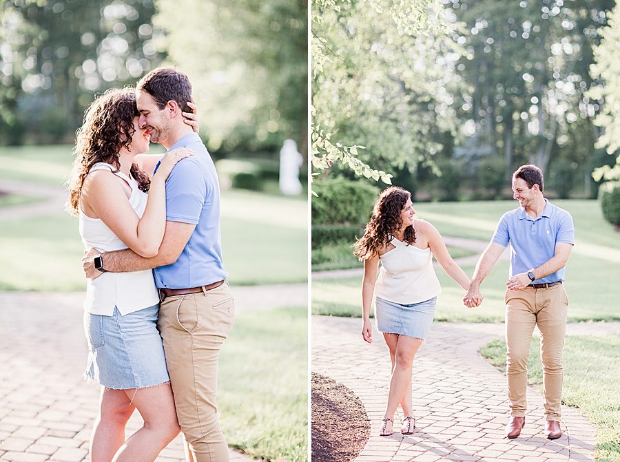 Hand on back of neck at this engagement at Castleton Farms by Knoxville Wedding Photographer, Amanda May Photos
