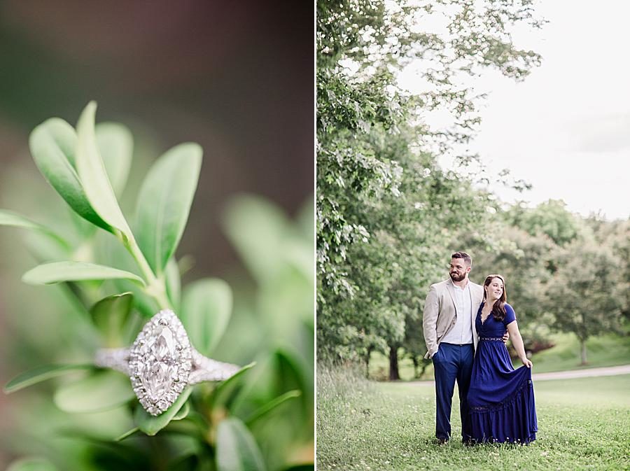 Oval engagement ring at this Castleton by Knoxville Wedding Photographer, Amanda May Photos.