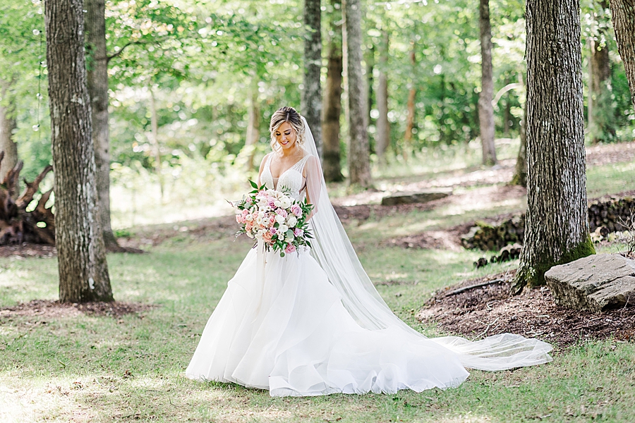 bride in the woods at castleton wedding