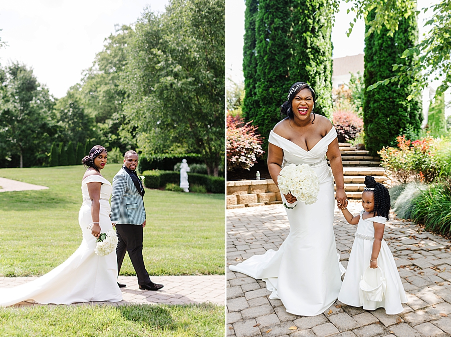 bride and flower girl at this Castleton wedding