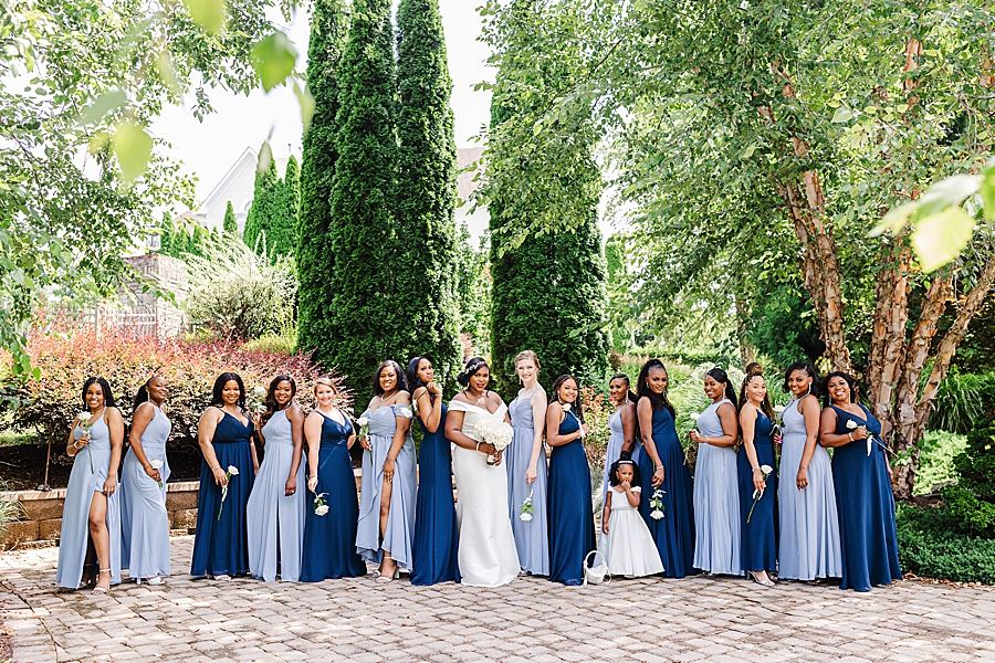 blue dresses at this Castleton wedding
