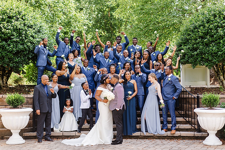 large bridal party at this Castleton wedding