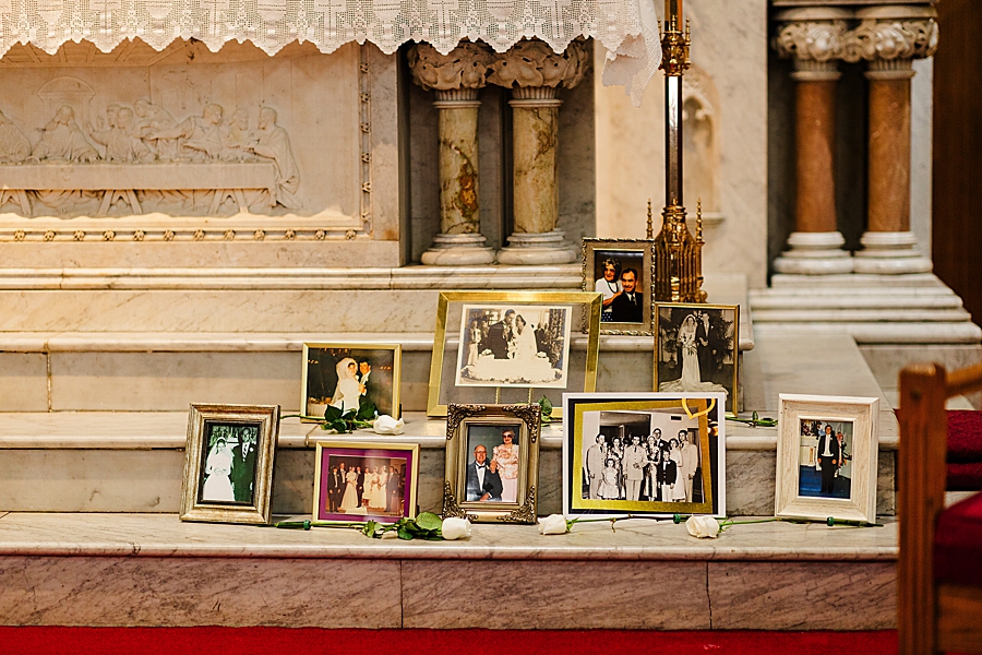 memorial table at this catholic wedding