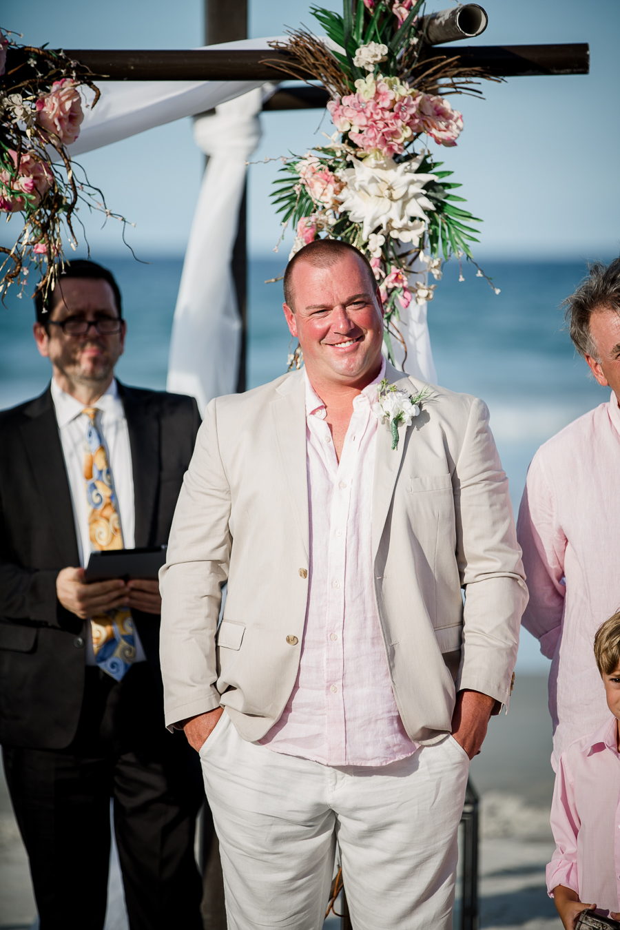 Groom seeing bride for first time at this Daytona Beach Wedding by Destination Wedding Photographer, Amanda May Photos.