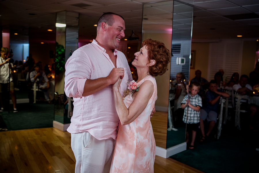 Groom and Mother dancing at this Daytona Beach Wedding by Destination Wedding Photographer, Amanda May Photos.