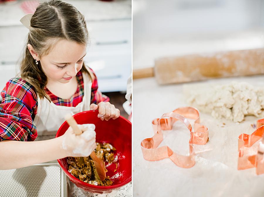 Cookie cutters at this Christmas cookie session by Knoxville Wedding Photographer, Amanda May Photos.