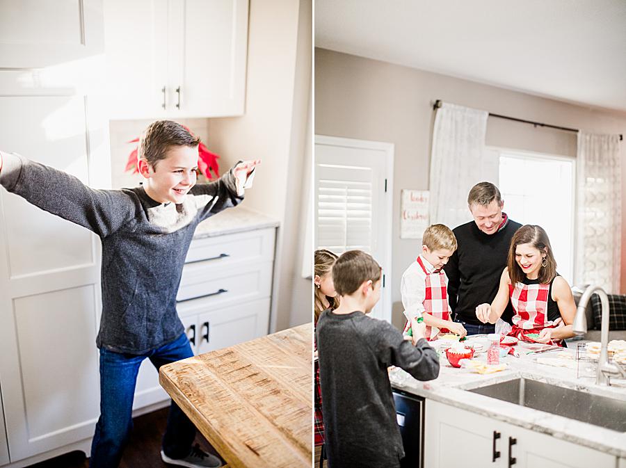 Family table at this Christmas cookie session by Knoxville Wedding Photographer, Amanda May Photos.