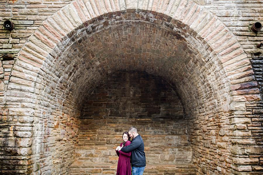 Stone archway t this Cumberland Mountain Engagement Session by Knoxville Wedding Photographer, Amanda May Photos.