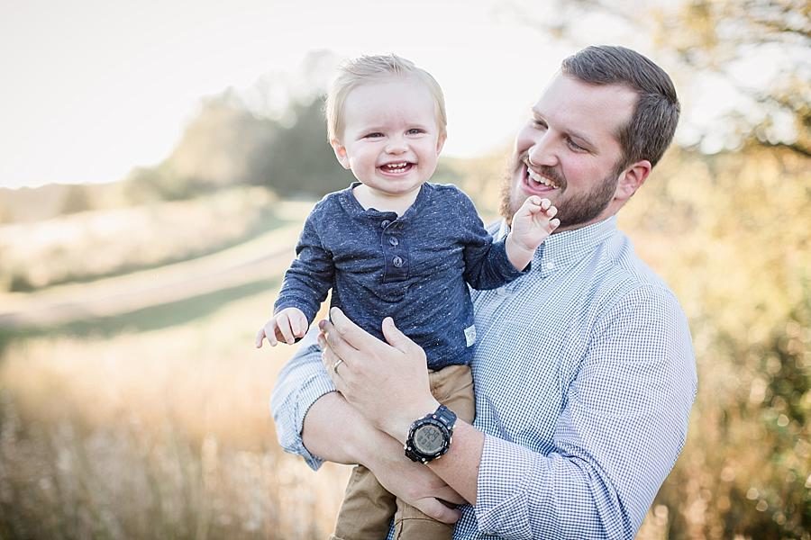Father and son at this Melton Hill Park Family Session by Knoxville Wedding Photographer, Amanda May Photos.
