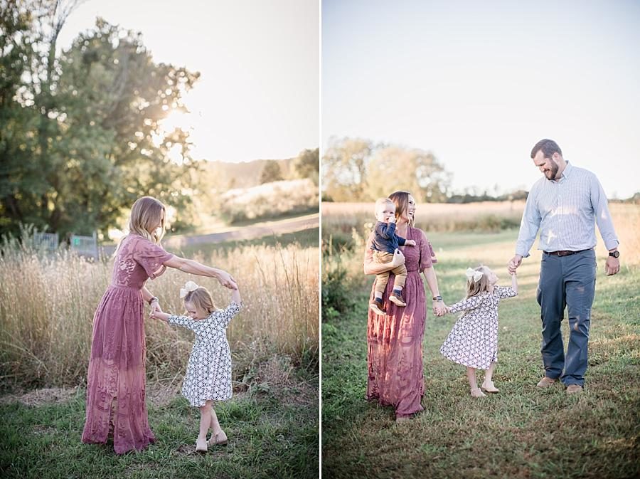 Holding hands at this Melton Hill Park Family Session by Knoxville Wedding Photographer, Amanda May Photos.