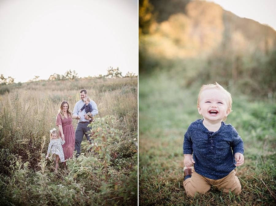 Open field at this Melton Hill Park Family Session by Knoxville Wedding Photographer, Amanda May Photos.