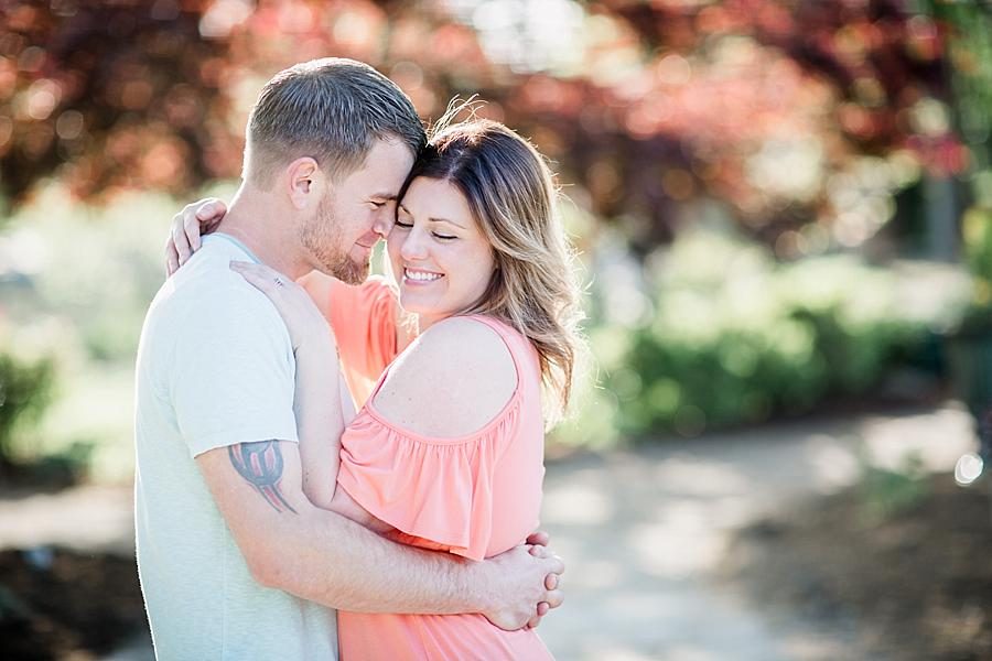 Nose to cheek at this UT Gardens Engagement by Knoxville Wedding Photographer, Amanda May Photos.