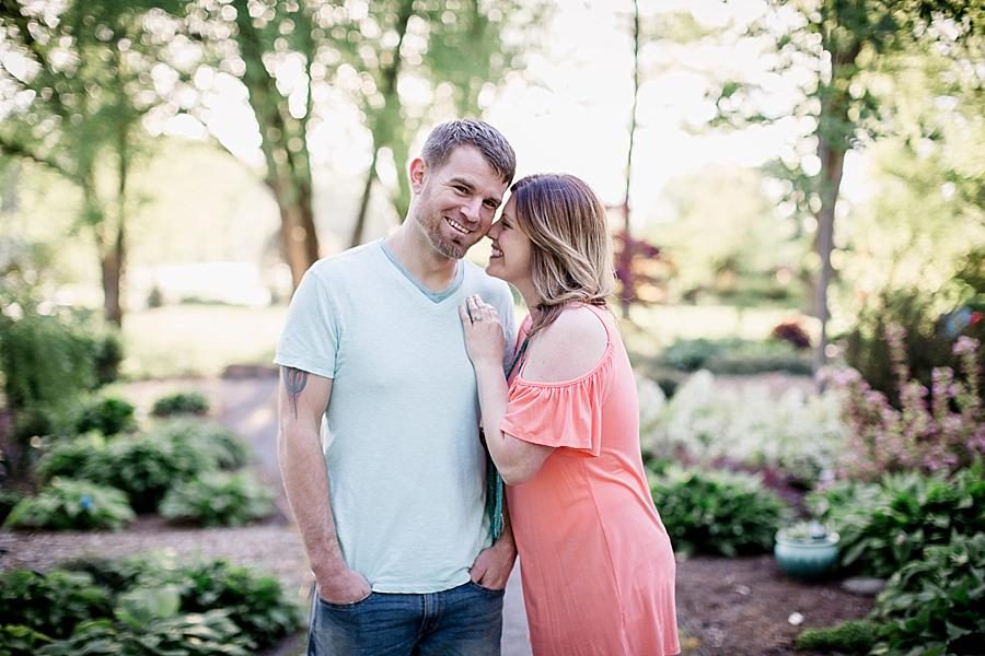 Fiance looking at the camera at this UT Gardens Engagement by Knoxville Wedding Photographer, Amanda May Photos.