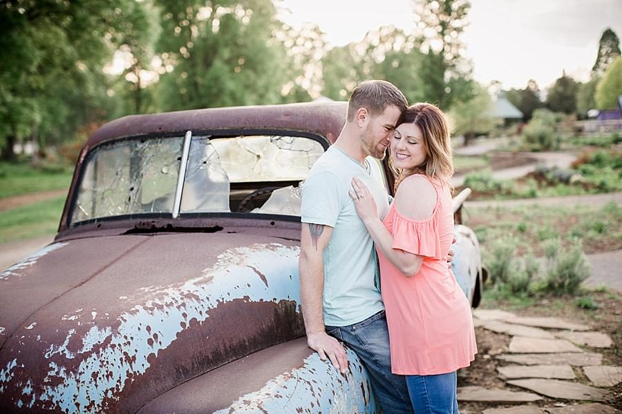 Broken windshield at this UT Gardens Engagement by Knoxville Wedding Photographer, Amanda May Photos.