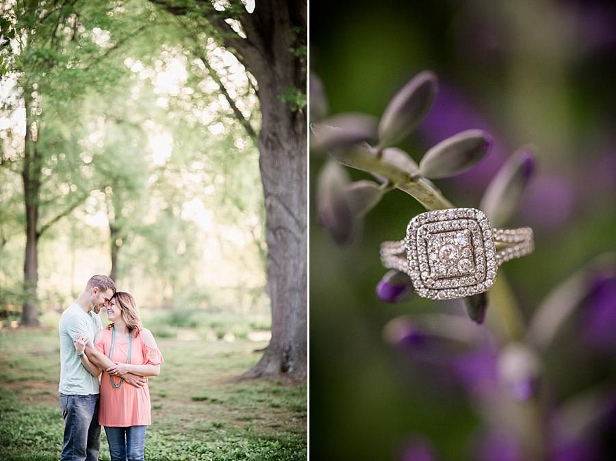 Engagement ring at this UT Gardens Engagement by Knoxville Wedding Photographer, Amanda May Photos.