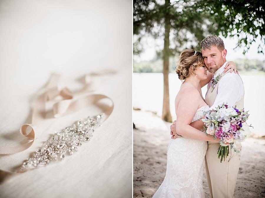 Crystal belt at this Hunter Valley Pavilion Wedding by Knoxville Wedding Photographer, Amanda May Photos.