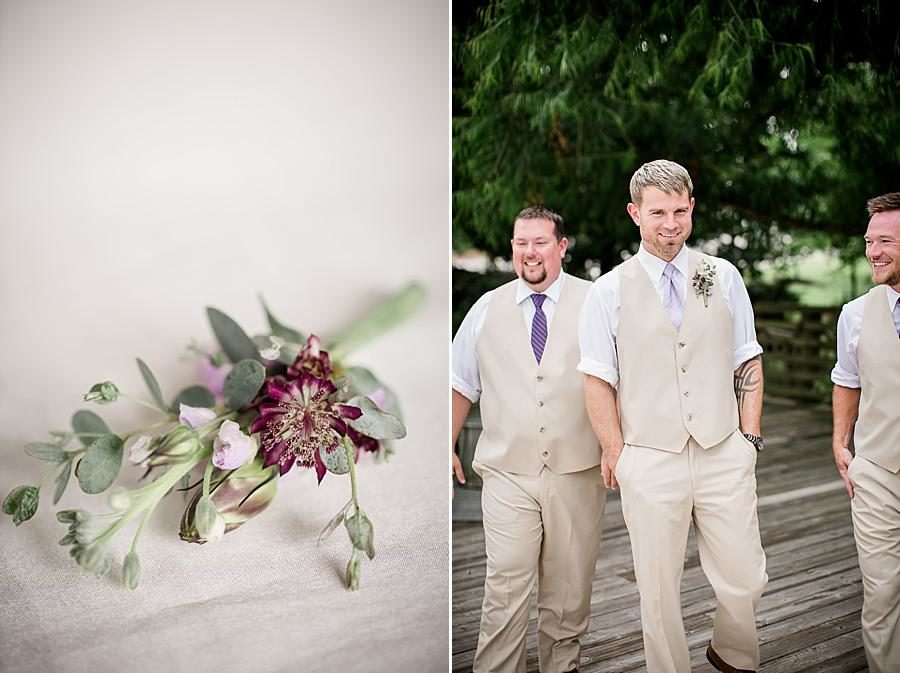 The boutonniere at this Hunter Valley Pavilion Wedding by Knoxville Wedding Photographer, Amanda May Photos.