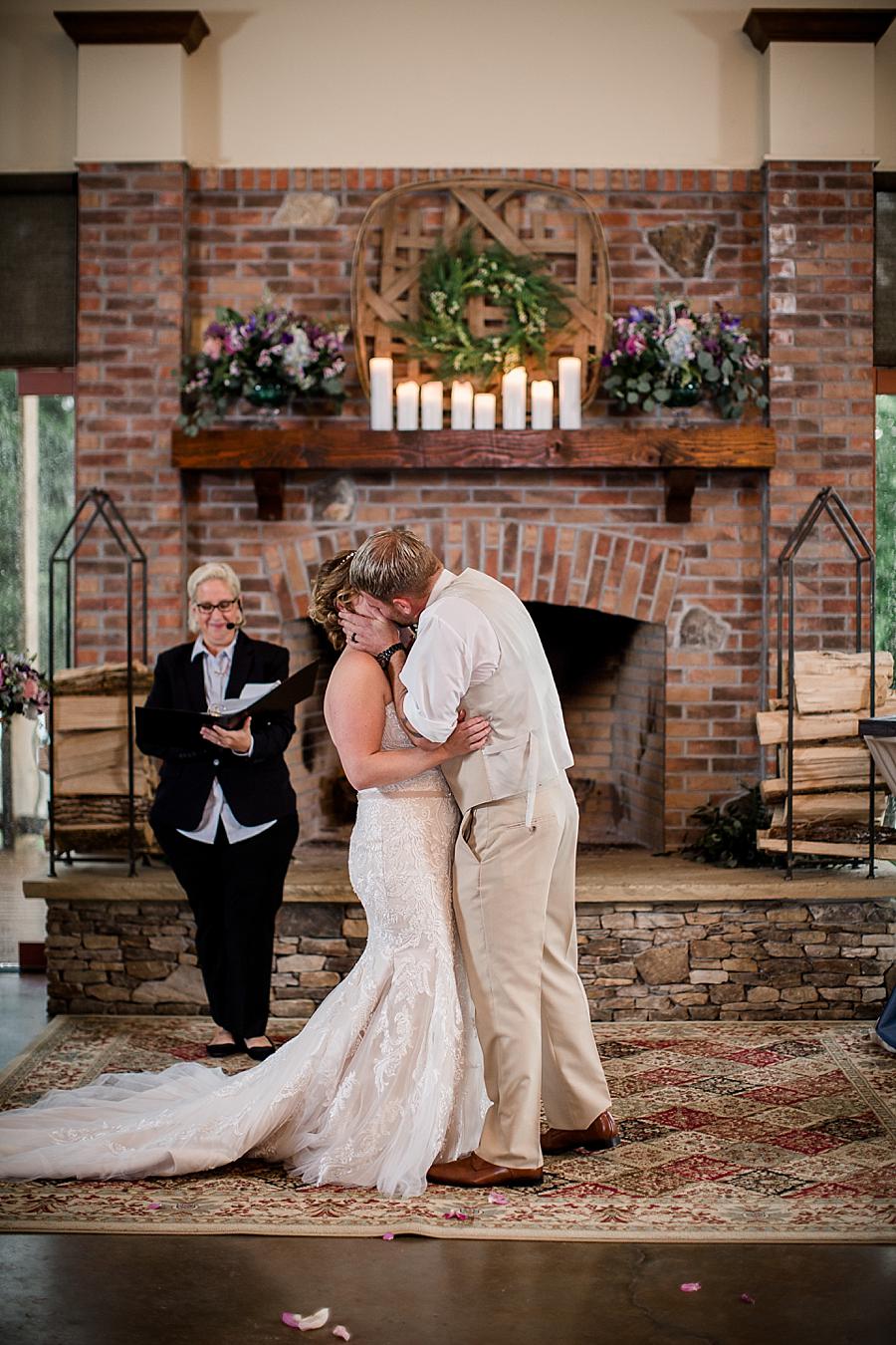 You may kiss the bride at this Hunter Valley Pavilion Wedding by Knoxville Wedding Photographer, Amanda May Photos.