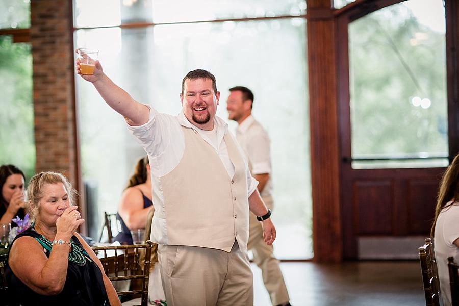 Toasting the couple at this Hunter Valley Pavilion Wedding by Knoxville Wedding Photographer, Amanda May Photos.
