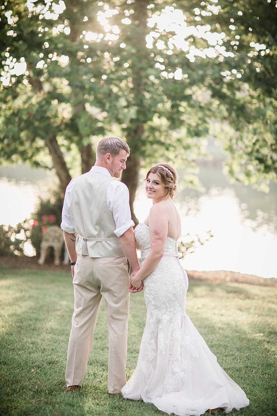 Looking at his bride at this Hunter Valley Pavilion Wedding by Knoxville Wedding Photographer, Amanda May Photos.