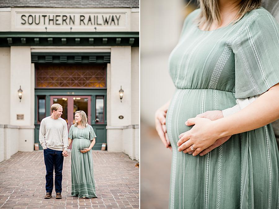 Southern Railway at this Downtown Knoxville Maternity by Knoxville Wedding Photographer, Amanda May Photos.