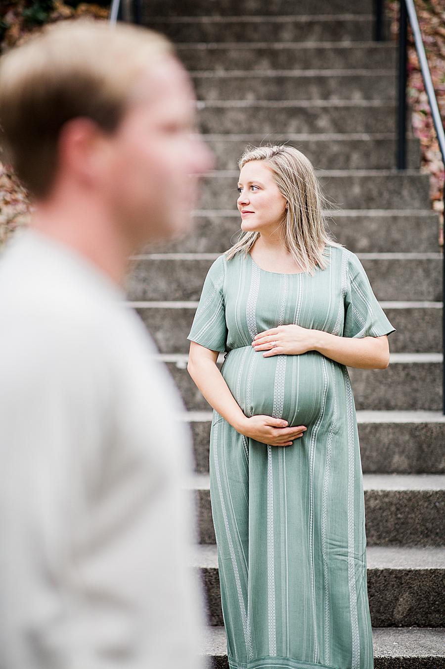 Focused on mom at this Downtown Knoxville Maternity by Knoxville Wedding Photographer, Amanda May Photos.