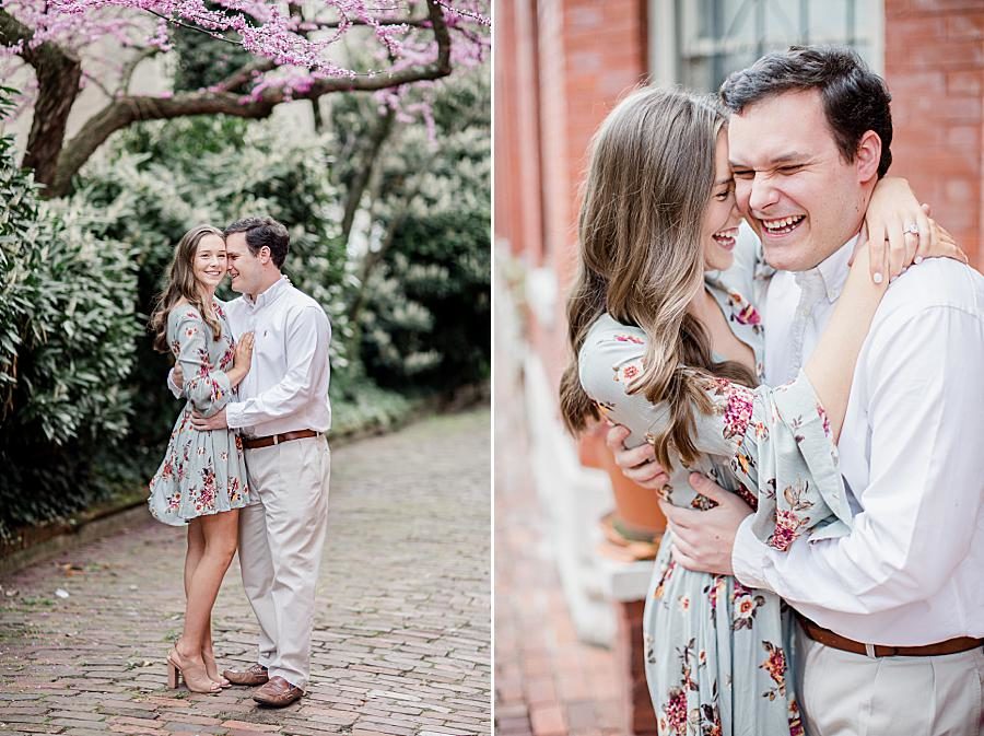 Floral dress at this Meads Quarry Session by Knoxville Wedding Photographer, Amanda May Photos.