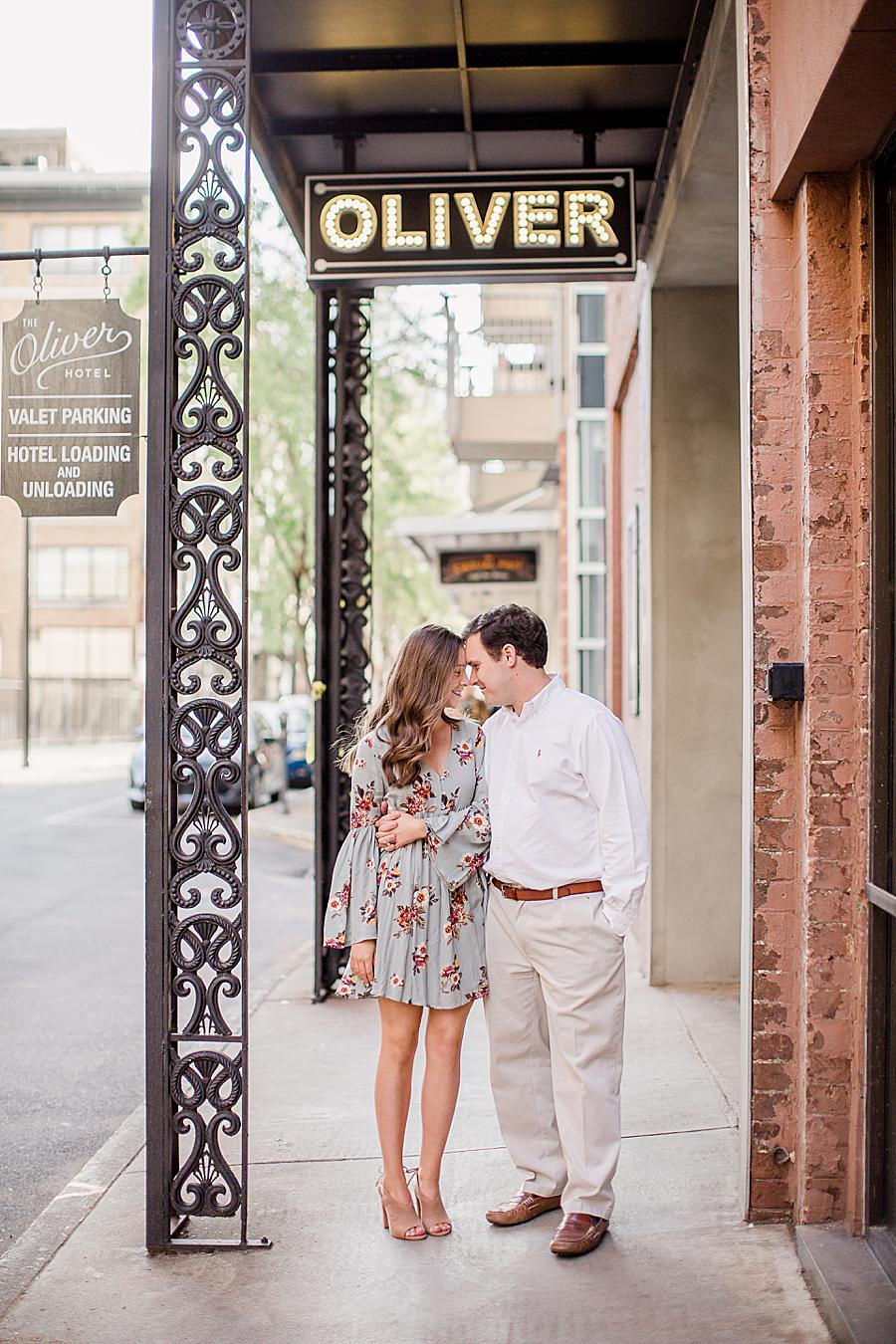 The Oliver Hotel at this Meads Quarry Session by Knoxville Wedding Photographer, Amanda May Photos.