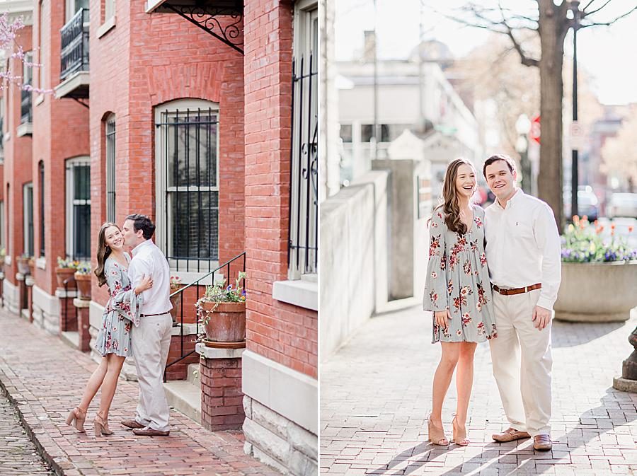 Brick townhouse at this Meads Quarry Session by Knoxville Wedding Photographer, Amanda May Photos.