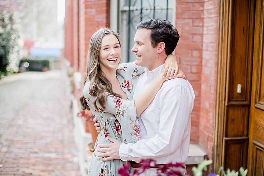 Arms around neck at this Meads Quarry Session by Knoxville Wedding Photographer, Amanda May Photos.
