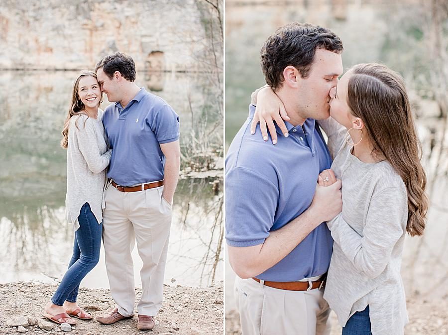 Blue polo at this Meads Quarry Session by Knoxville Wedding Photographer, Amanda May Photos.