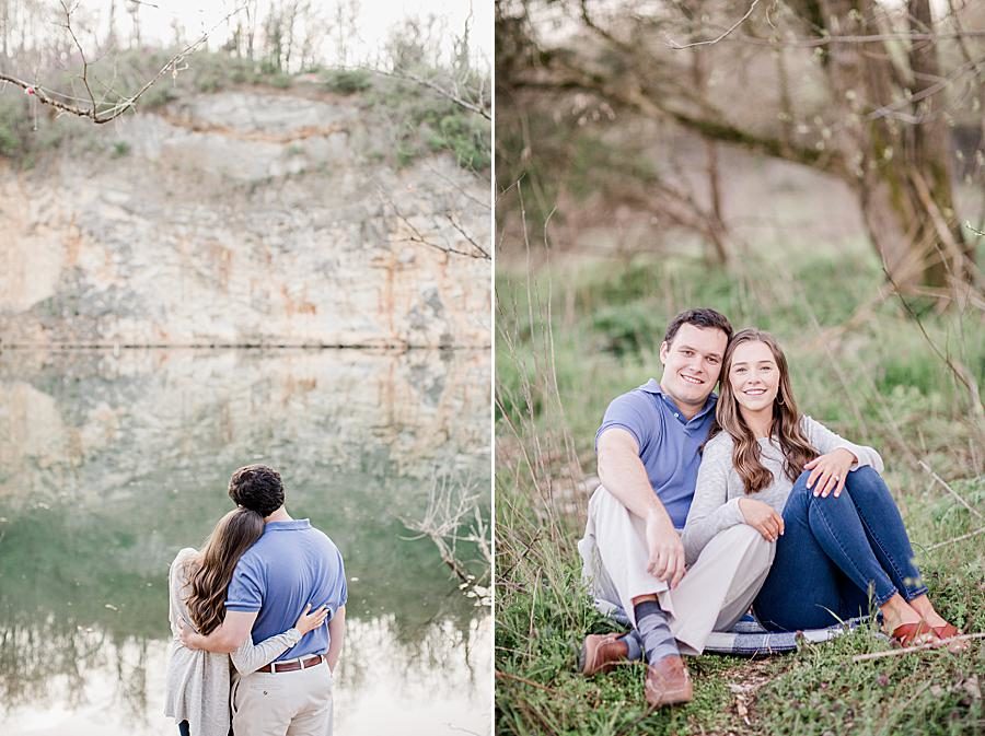 Water reflection at this Meads Quarry Session by Knoxville Wedding Photographer, Amanda May Photos.