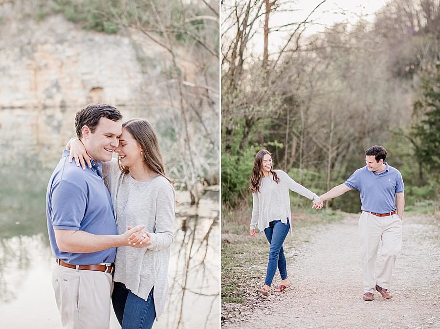 Foreheads together at this Meads Quarry Session by Knoxville Wedding Photographer, Amanda May Photos.