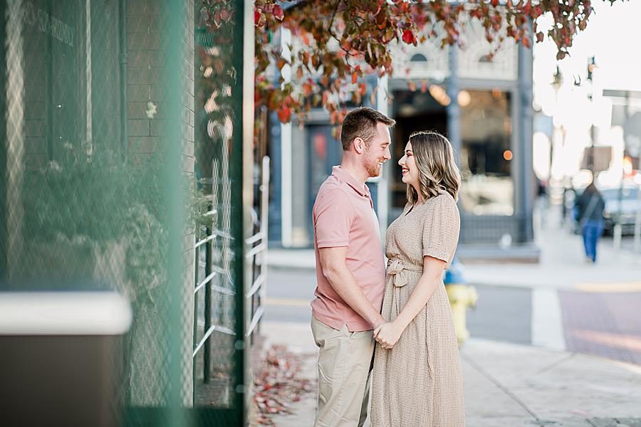 Khaki dress at this Knoxville engagement session by Knoxville Wedding Photographer, Amanda May Photos.