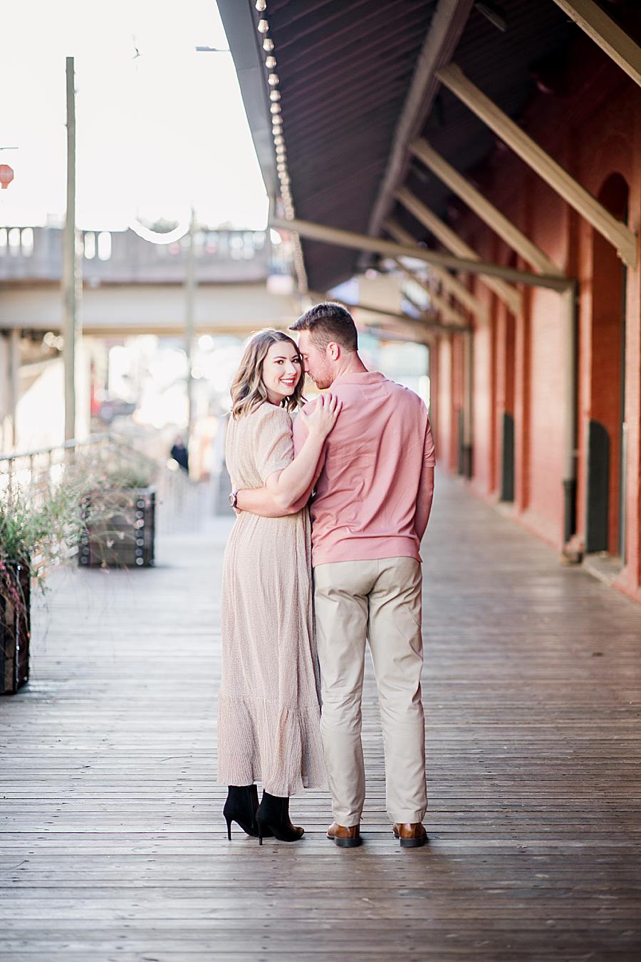 Winter maxi dress at this Knoxville engagement session by Knoxville Wedding Photographer, Amanda May Photos.