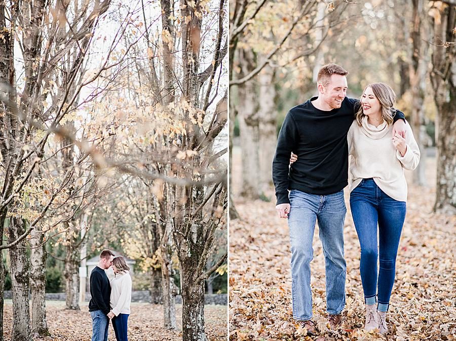 Arm around shoulder at this Knoxville engagement session by Knoxville Wedding Photographer, Amanda May Photos.