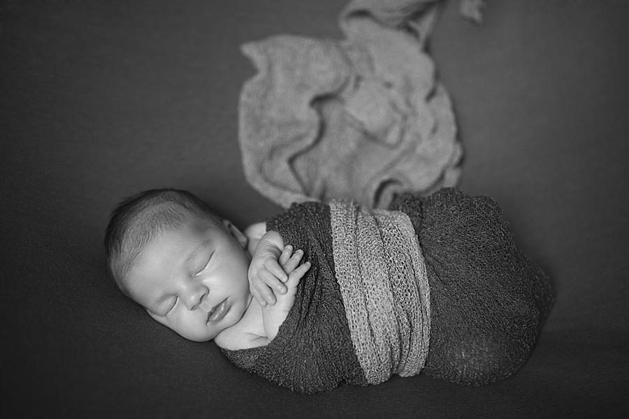 Baby burrito at this Studio Newborn Photos by Knoxville Wedding Photographer, Amanda May Photos.