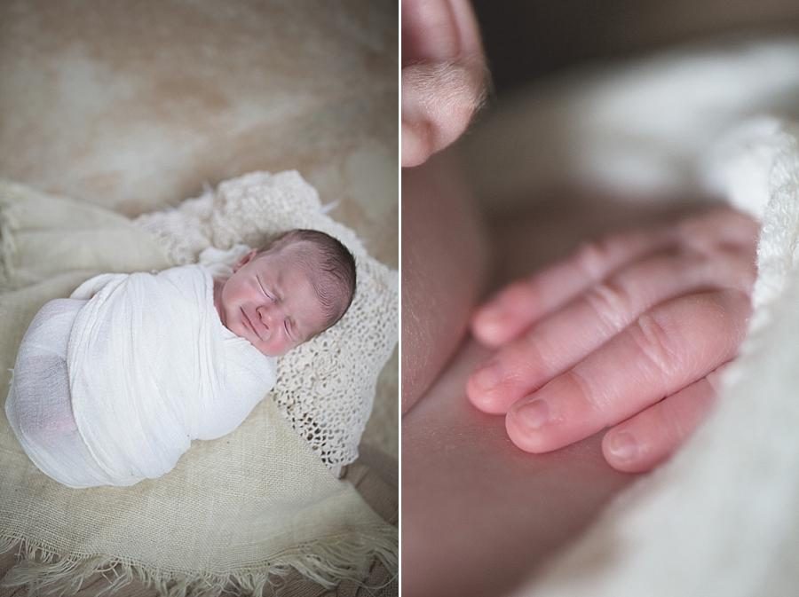 Little fingers at this Studio Newborn Photos by Knoxville Wedding Photographer, Amanda May Photos.