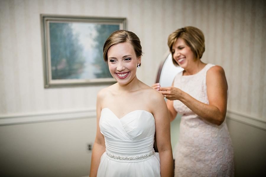 Sweetheart neckline at this Fountain City Church Wedding by Knoxville Wedding Photographer, Amanda May Photos.
