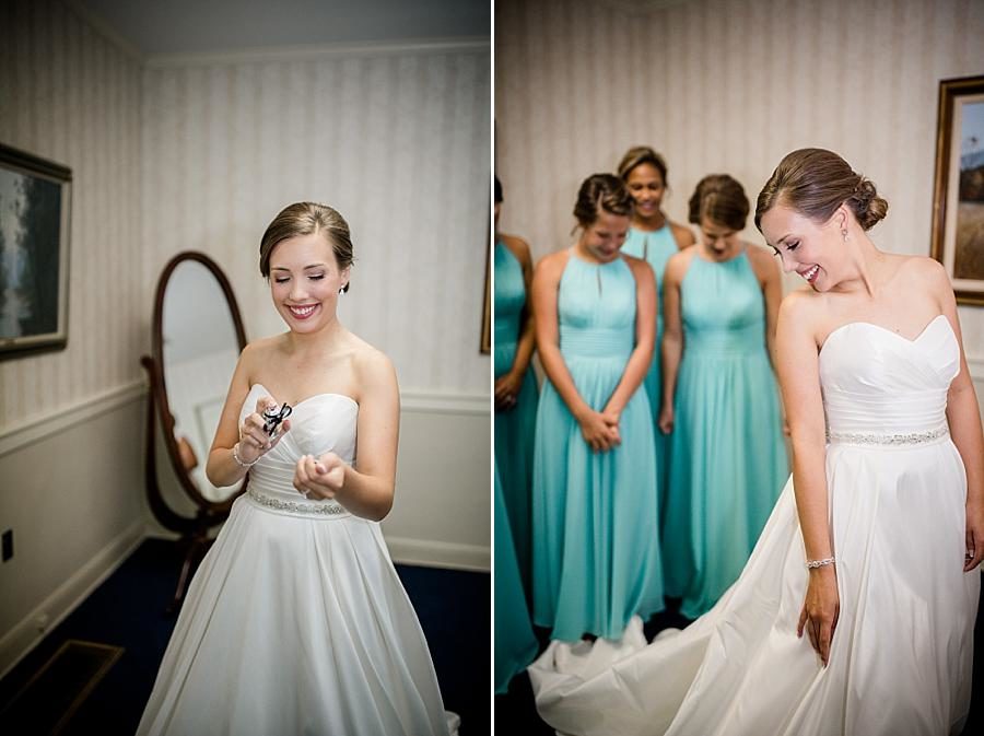 Showing off the train at this Fountain City Church Wedding by Knoxville Wedding Photographer, Amanda May Photos.