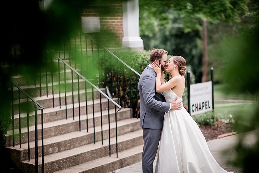 Outside the chapel at this Fountain City Church Wedding by Knoxville Wedding Photographer, Amanda May Photos.
