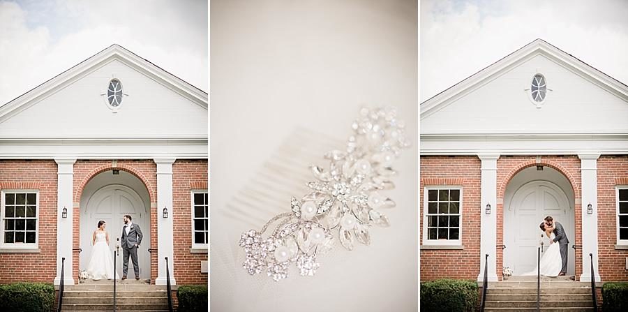 Pearl hair comb at this Fountain City Church Wedding by Knoxville Wedding Photographer, Amanda May Photos.